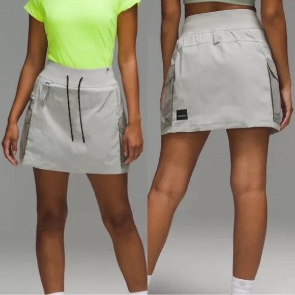 lululemon athletica Pants - Lululemon Multi Pocket Cargo High Rise Hiking Skirt In Seal Grey Women’s Size 14